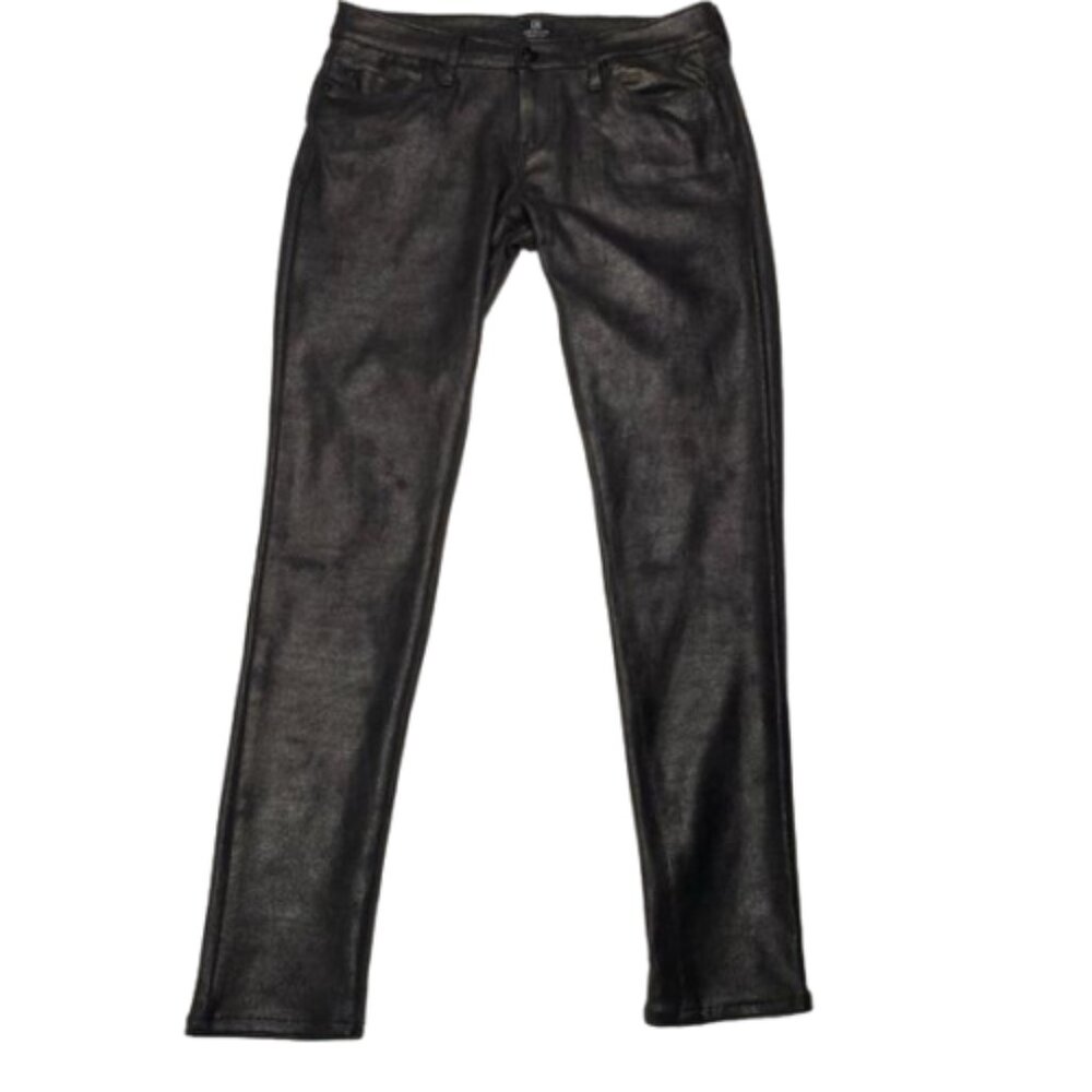 Just Black Cotton Spandex Soft Cracked Black Pants Size 29 #1093